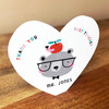 Thank You Best Teacher Bear In Glasses With Apple Heart Heart Personalised Gift