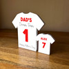 Dad's Team Father's Day Football Red Shirt Family 1 Small Personalised Gift