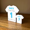 Dad Team Fathers Day Football Light Blue Shirt Family 1 Small Personalised Gift