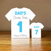 Dad's Team Birthday Football Light Blue Shirt Family 1 Small Personalised Gift