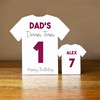 Dad's Dream Team Birthday Football Purple Shirt Family 1 Small Personalised Gift