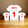 Dad's Team father's Day Football Red Shirt Family 2 Small Personalised Gift