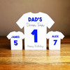 Dad's Dream Team Birthday Football Blue Shirt Family 2 Small Personalised Gift