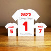 Dad's Dream Team Birthday Football Red Shirt Family 2 Small Personalised Gift