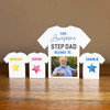 This Awesome Step Dad Belongs To 3 Small Football Shirt Photo Personalised Gift