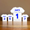 Dad's Dream Team Birthday Football Blue Shirt Family 3 Small Personalised Gift