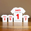 Dad's Dream Team Birthday Football Red Shirt Family 3 Small Personalised Gift