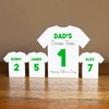 Dad's Team Fathers Day Football Green Shirt Family 3 Small Personalised Gift