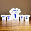 Dad's Dream Team Birthday Football Blue Shirt Family 4 Small Personalised Gift