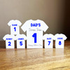 Dad's Team Father's Day Football Blue Shirt Family 5 Small Personalised Gift