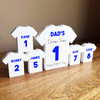 Dad's Team Father's Day Football Blue Shirt Family 5 Small Personalised Gift