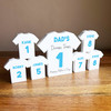 Dad Team Fathers Day Football Light Blue Shirt Family 6 Small Personalised Gift