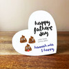 Poo Father's Day Dad Love Your Little Shits 3 White Heart Personalised Gift