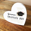 Pink Floral Graduation Hate University Graduate White Heart Personalised Gift