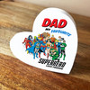 Dad My Favourite Superhero Heart Birthday Father's Day Heart Personalised Gift