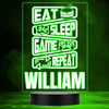 Eat Sleep Game Repeat Colour Changing Personalised Gift LED Lamp Night Light