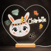 Boho Cute Rabbit Colourful Heart Personalised Gift LED Lamp Night Light