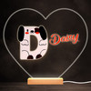 Alphabet Animals Letter D Colourful Heart Personalised Gift Lamp Night Light