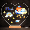 Baby Boy Sleep Cloud Blue Colourful Heart Personalised Gift Lamp Night Light