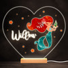 Watercolour Cute Mermaid Colourful Heart Personalised Gift LED Lamp Night Light