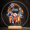 Dreamcatcher Boho Feathers Colourful Round Personalised Gift Lamp Night Light