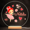 Ballet Ballerina Girl Orange Hair Round Personalised Gift Lamp Night Light