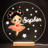 Ballet Ballerina Black Hair Colourful Round Personalised Gift Lamp Night Light