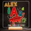 A Dinosaur Alphabet Colourful Square Personalised Gift LED Lamp Night Light