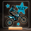 Motorbike Motocross Bike Colourful Square Personalised Gift LED Lamp Night Light