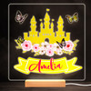 Princess Castle Yellow Colourful Square Personalised Gift LED Lamp Night Light