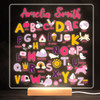 Alphabet Girl Pink Letter Names Bright Square Personalised Gift Lamp Night Light