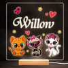 Cute Kittens Colourful Square Personalised Gift Warm White LED Lamp Night Light