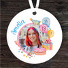 13th Birthday Photo Balloons Cake Gifts Round Personalised Gift Hanging Ornament