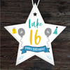 16th Birthday Star Blue & Grey Star Personalised Gift Keepsake Hanging Ornament