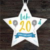 20th Birthday Star Blue & Grey Star Personalised Gift Keepsake Hanging Ornament