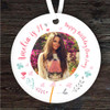 Birthday Girl Balloon Pink Blue Photo Round Personalised Gift Hanging Ornament