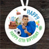 Happy Birthday 12th Any Age Boy Photo Cake Personalised Gift Hanging Ornament
