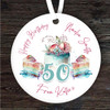 50th Birthday Female Rainbow Cake Personalised Gift Keepsake Hanging Ornament