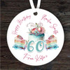 60th Birthday Female Rainbow Cake Personalised Gift Keepsake Hanging Ornament