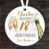 18th Birthday Champagne Sparkle Personalised Gift Keepsake Hanging Ornament