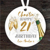 21st Birthday Champagne Sparkle Personalised Gift Keepsake Hanging Ornament