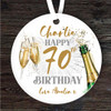 70th Birthday Champagne Sparkle Personalised Gift Keepsake Hanging Ornament