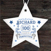 Special 100th Birthday Age Blue Star Personalised Gift Hanging Ornament