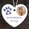Remembering Animal Pet Loss Cat Photo Heart Personalised Gift Hanging Ornament