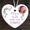 Memorial Photo Remembering Loved One Heart Personalised Gift Hanging Ornament