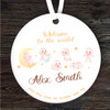 New Baby Babies Moon & Stars Round Personalised Gift Keepsake Hanging Ornament