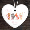 Animals New Baby Girl Heart Personalised Gift Keepsake Hanging Ornament Plaque