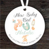 New Baby Feet Birth Details Round Personalised Gift Keepsake Hanging Ornament