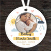 New Baby Born Yellow Photo Gender Neutral Personalised Gift Hanging Ornament