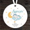 New Baby Boy Sleeping Bear Stars Personalised Gift Keepsake Hanging Ornament